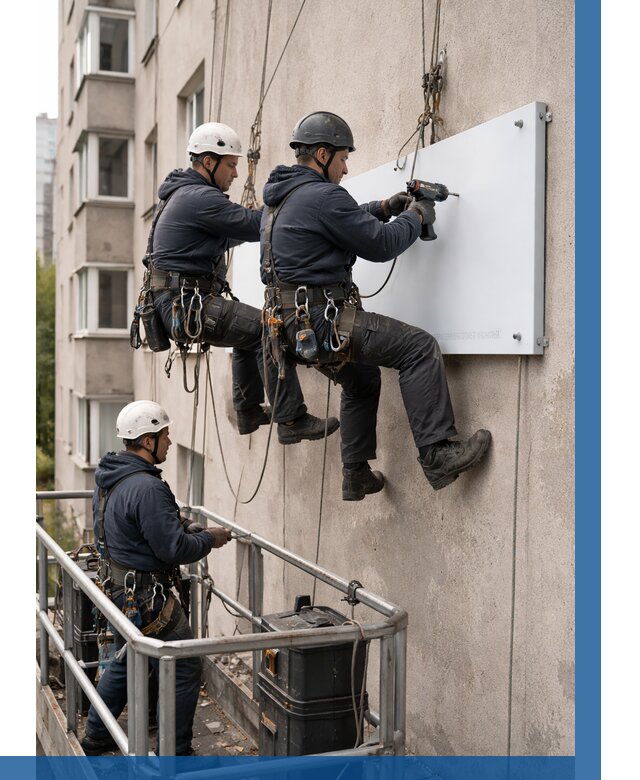 Монтаж табличек и указателей в Реутове от 3642 р. | ВЫСОТНИК-Ртв