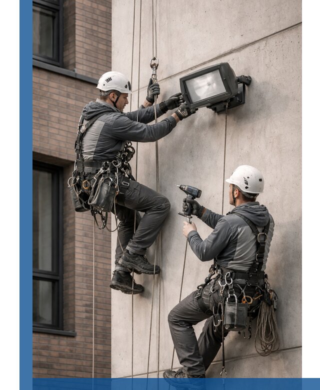 Профессиональный монтаж фасадных прожекторов в Реутове под ключ