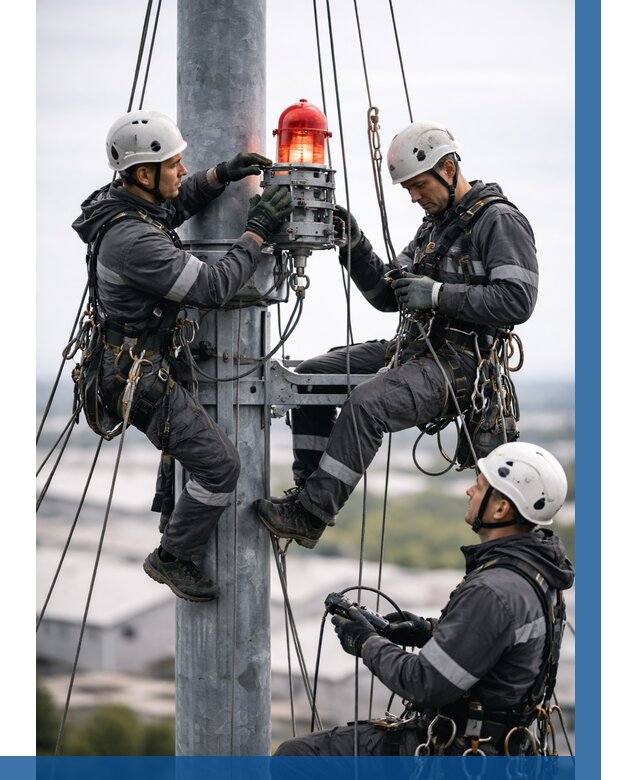 Монтаж заградительных огней в Реутове от 8846 р. | ВЫСОТНИК-Ртв