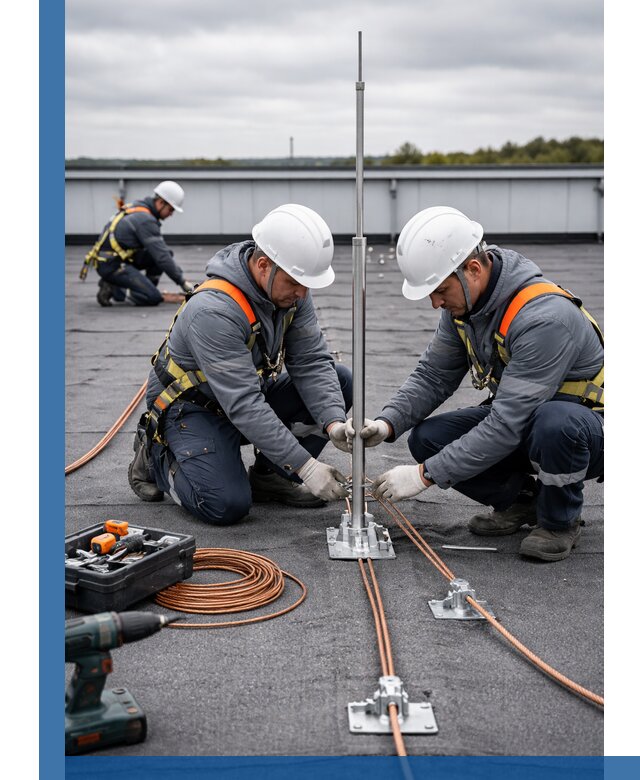 Монтаж молниезащиты на кровле в Реутове под ключ с гарантией