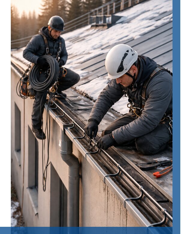 Монтаж греющего кабеля на кровле в Реутове от 468 р. | ВЫСОТНИК-Ртв