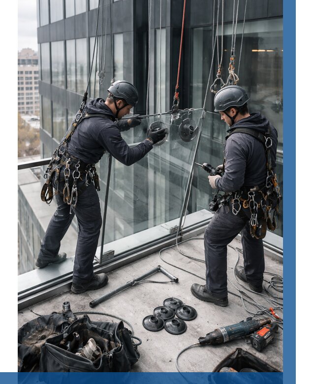 Монтаж стеклянных ограждений в Реутове от 2602 р. | ВЫСОТНИК-Ртв