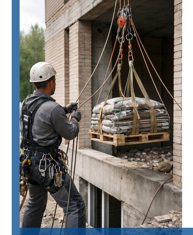 Подъем материалов на этаж веревками в Реутове оперативно