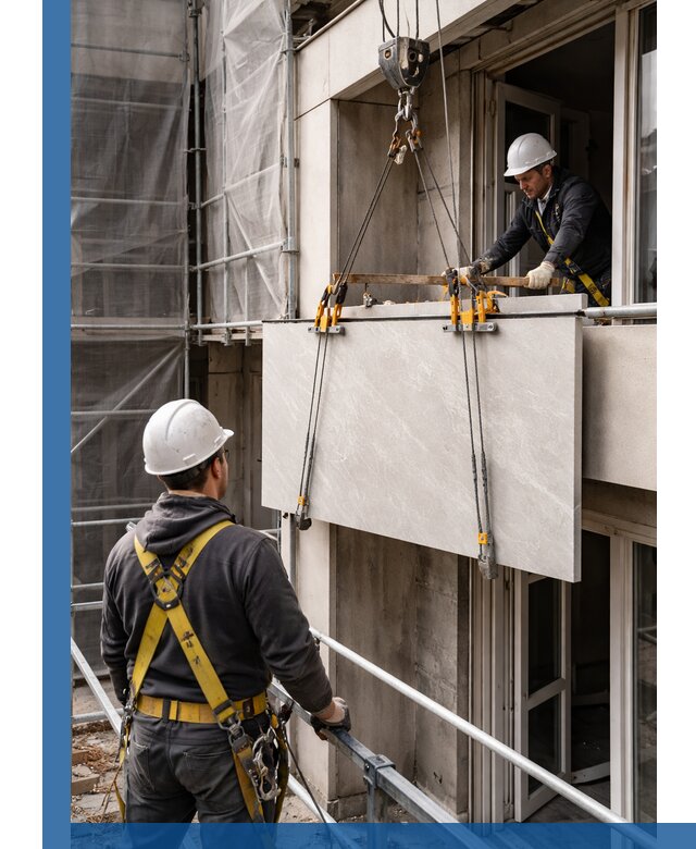 Подъем керамогранита на этаж в Реутове грузчиками и техникой