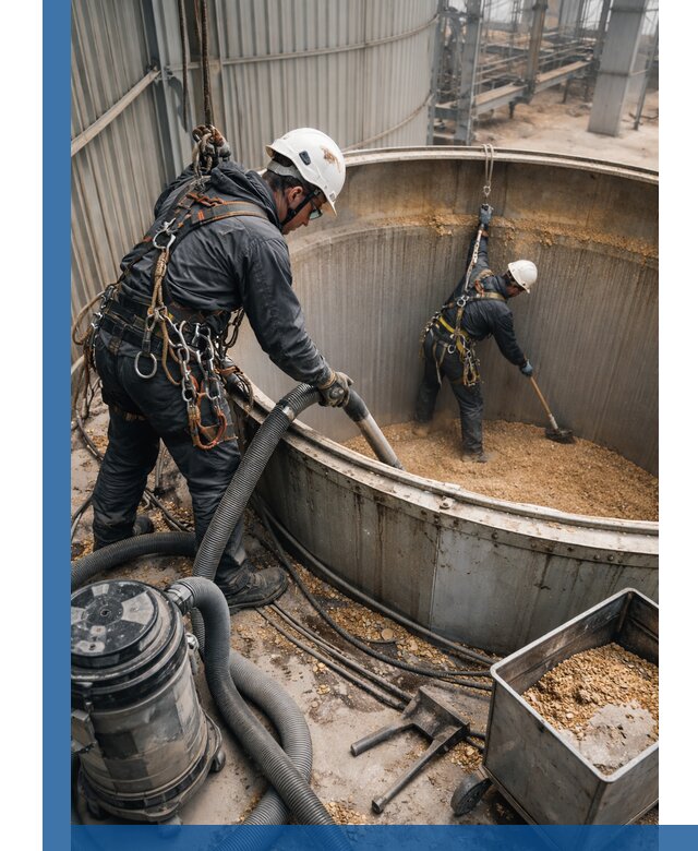 Профессиональная чистка зерновых бункеров в Реутове с выездом