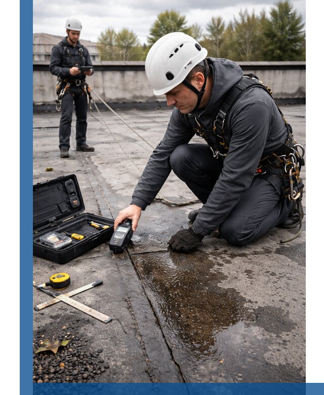 Обследование кровли на протечки и выявление дефектов в Реутове